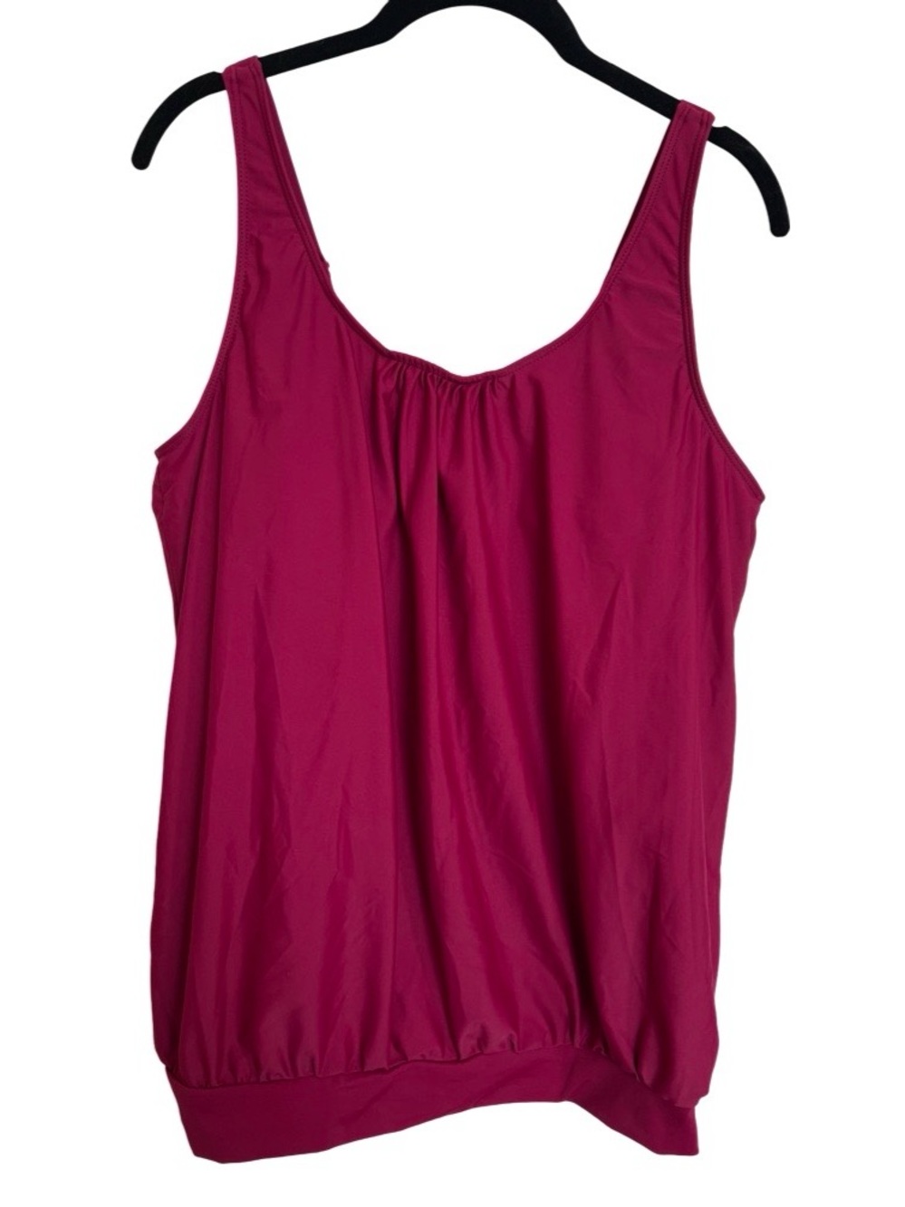 Yonique Dark Pink Magenta Blouson Swim Tank SZ XL X-Large